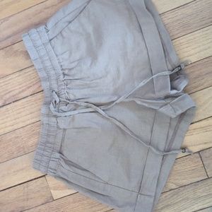 Brown Linen Shorts